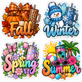 16oz Holiday Decals