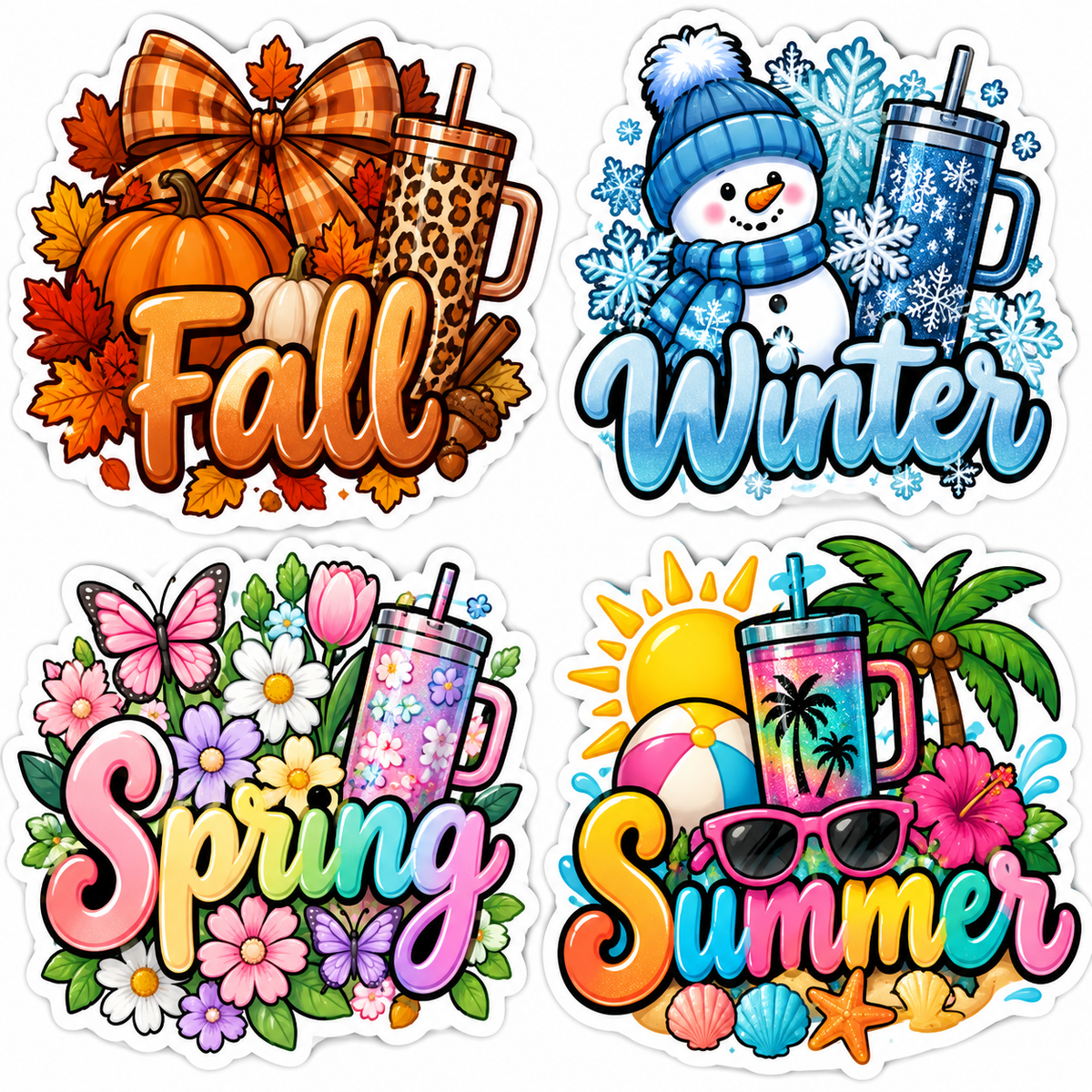 16oz Holiday Decals