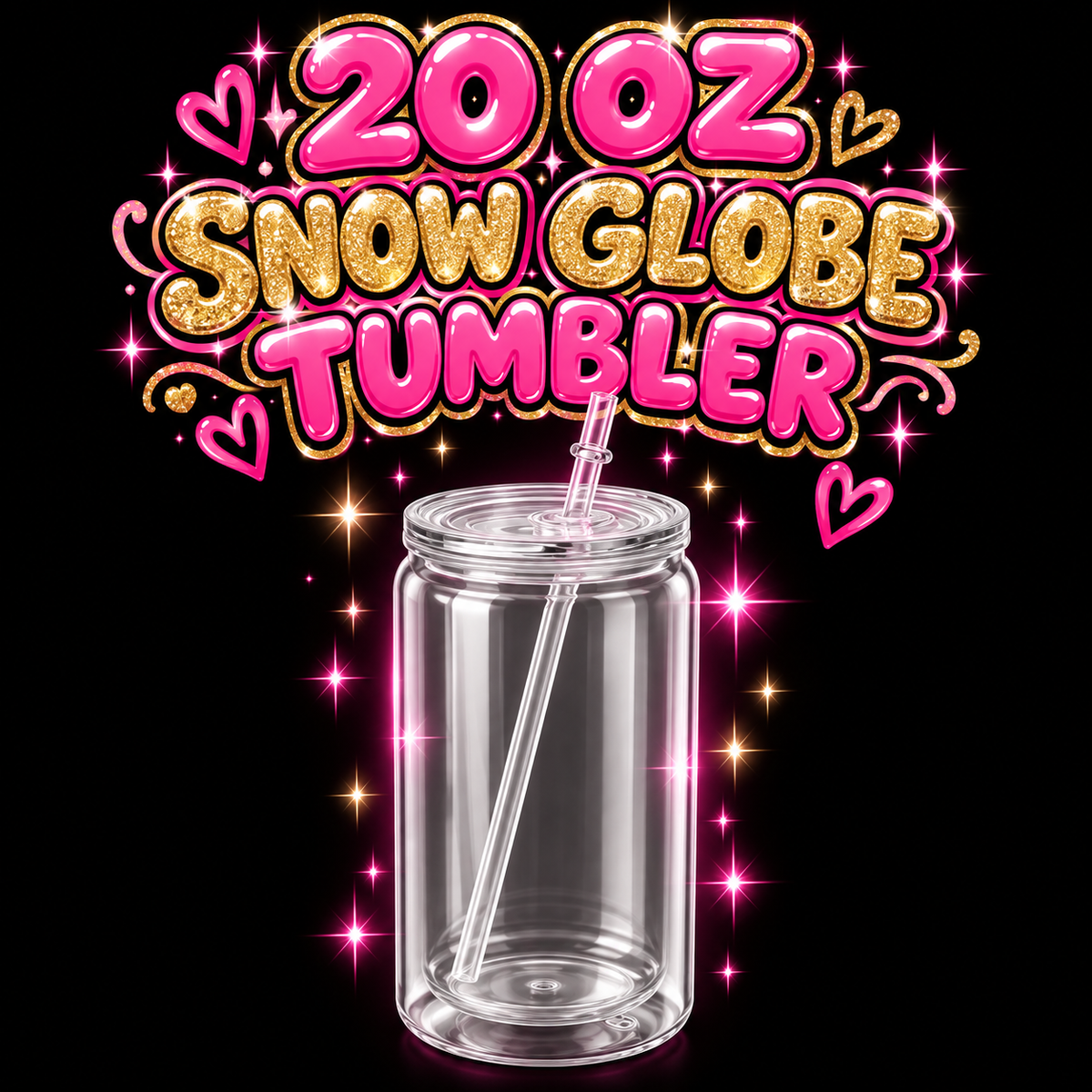 20 oz Acrylic Snow Globe Cup